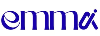 Emma logo in blue text with stylized lowercase letters